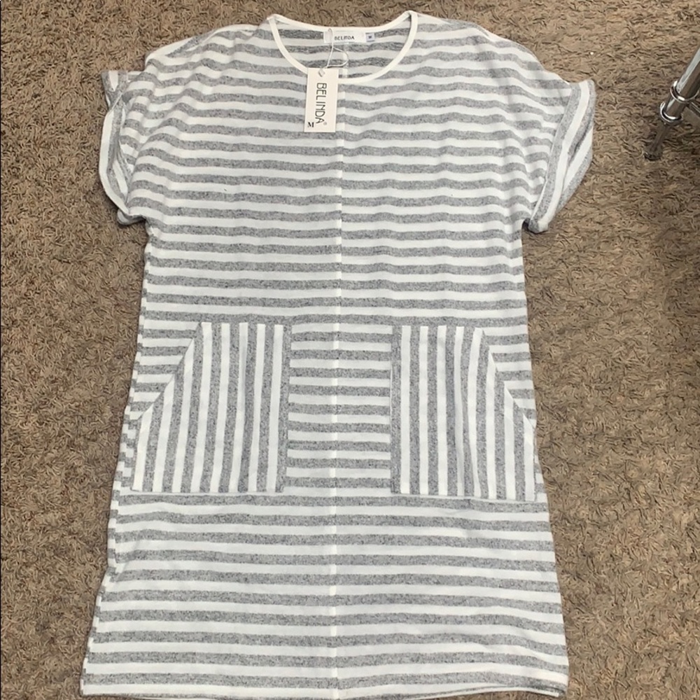 Gray striped dress